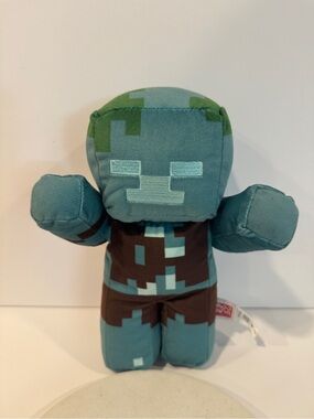 Minecraft Studio Teal and Brown Pixel Character Plush by Mattel